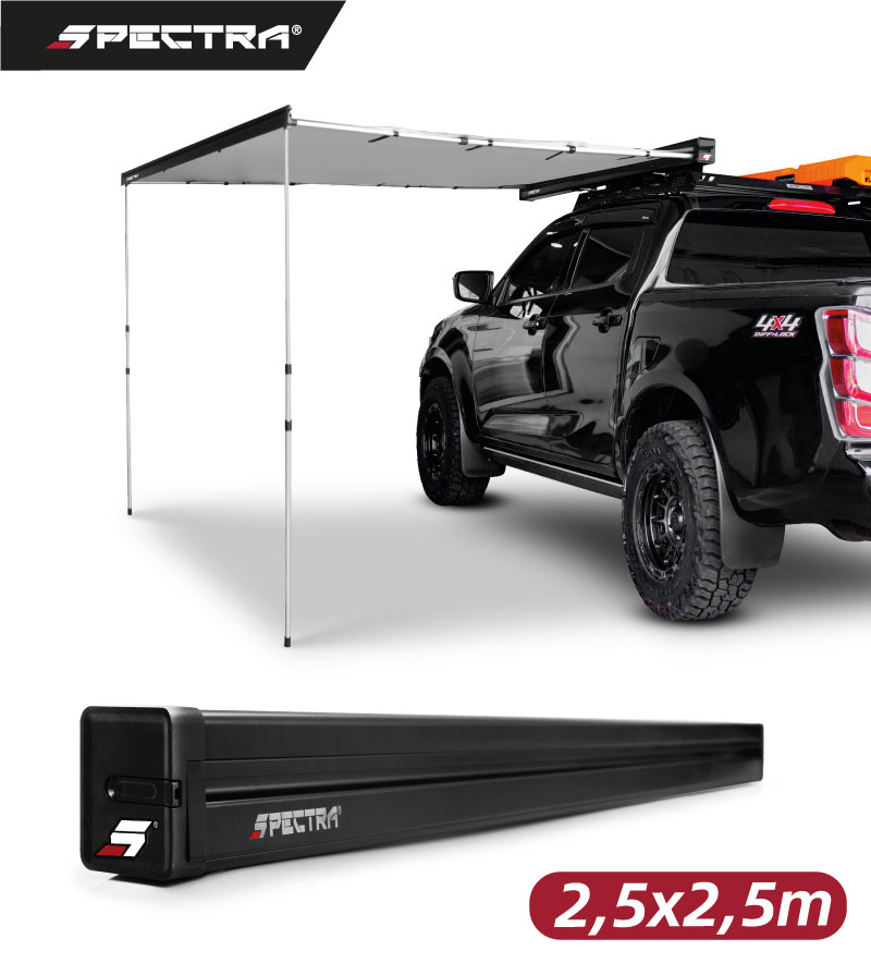 Toldo Lateral con Carcasa de Aluminio (Medidas de 2.5mts x 2.5mts)