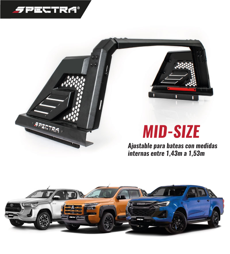 Roll bar universal negro tipo cuadrado