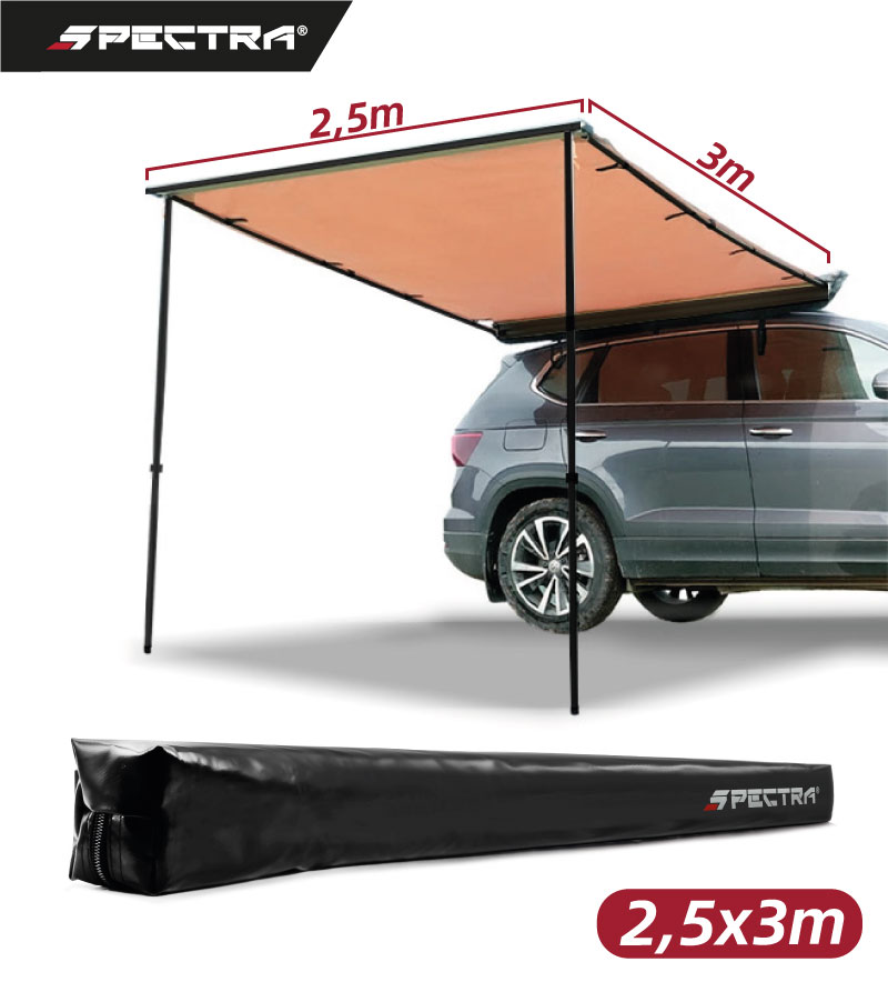 Toldo lateral beige 2.5x3 metros