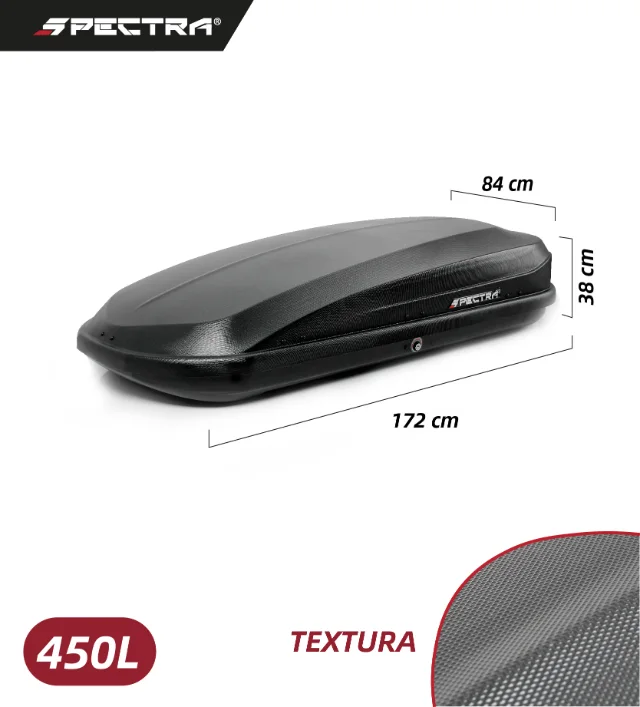 Baúl portaequipajes 450 L negro corrugado